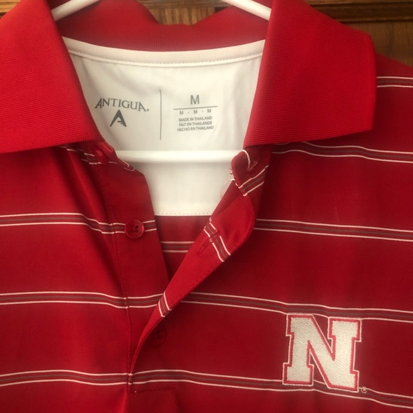 Men’s Antigua Nebraska Cornhuskers Striped Polo - Picture 3 of 10